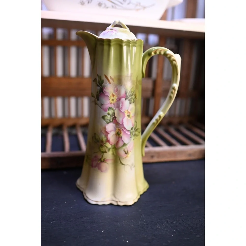 Vintage Nippon Hand Painted Chocolate Pot Serving Set